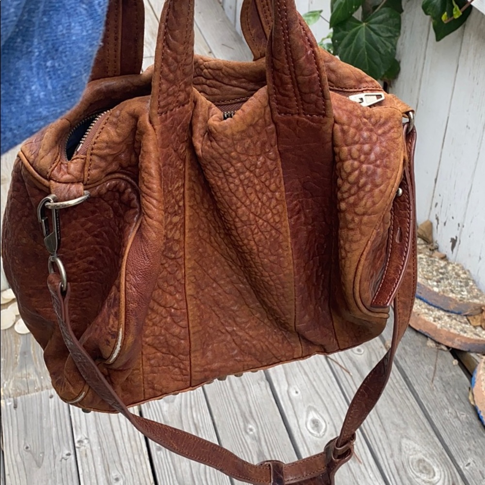 Alexander Wang Brown Studded Shoulder Leather Rocco Bag